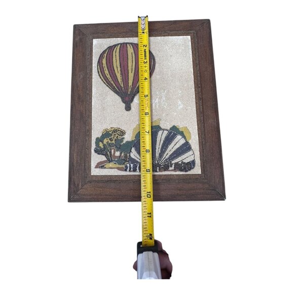 Vintage Hot Air Balloon Wall Art Albequerque Festival Souvenir Wooden Frame 9x11 - Picture 5 of 5